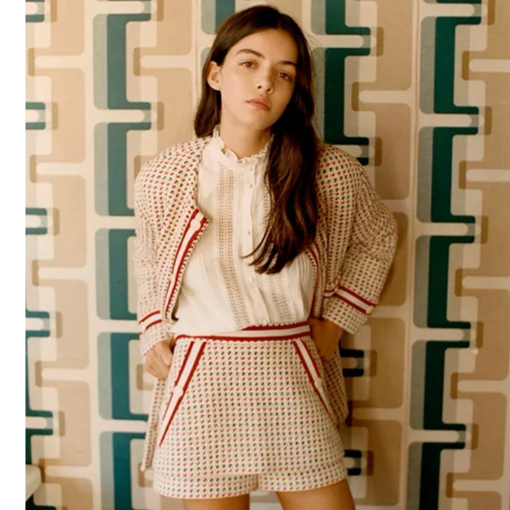 NWT Maje Gerona Tweed Button Coat Size 2